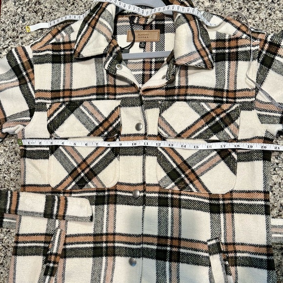 Blank NYC Cream Plaid Long Shacket - Picture 5 of 5